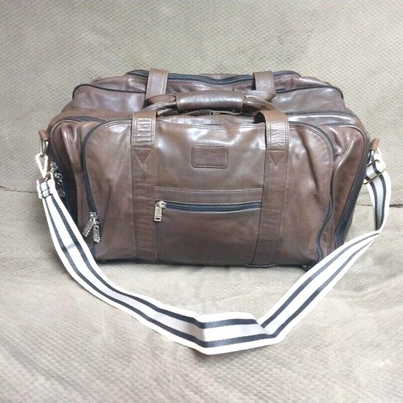 ❤️TUMI Brown Commuter Expandable Duffle Carry-on Multi Compartment Bag 24"